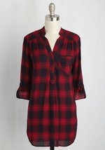 At-Home Editor Plaid Tunic by Fun 2 Fun/JNP Fashion Inc.