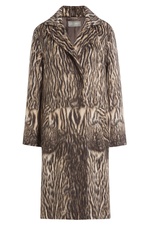 Printed Coat with Virgin Wool and Alpaca Wool by Alberta Ferretti