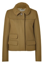 Moss Green Wool Jacket with Covered Button Tab by Chloe