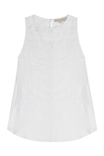Embroidered Ramie Sleeveless Blouse by Vanessa Bruno