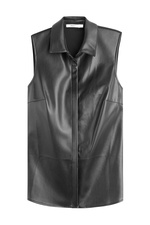 Faux Leather Sleeveless Shirt by Bailey 44
