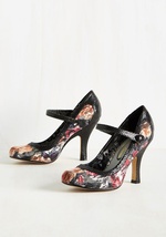 Poised Impression Heel in Noir Blooms by Poetic Licence