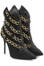 Chain Embellished Suede Ankle Boots by Giuseppe Zanotti
