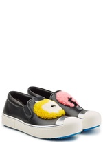 Leather Platform Slip-On Sneakers by Fendi