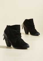 Twist of Gait Suede Bootie in Onyx by Naughty Monkey
