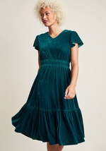 Effortless Decadence Velvet Midi Dress by Yumi