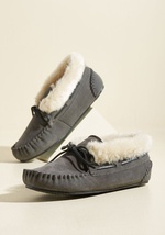 Head to Cozy Suede Slipper in Pebble by Minnetonka