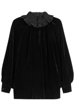 Velvet Top with Ruffled Collar by Fendi