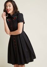 Hell Bunny Couldn't Agree Amour Shirt Dress by Hell Bunny