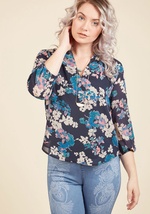 Chillin' and Frillin' Floral Top by Everly Clothing