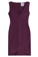 V-Neck Bandage Dress in Black by Herve Leger