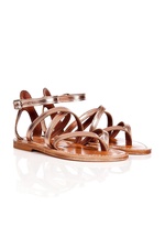 Metallic Leather Epicure Sandals by K.Jacques