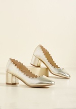 Scallop Gallivant Metallic Heel by Wanted Shoes, Inc.