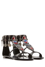 Embellished Leather Gladiator Sandals by Giuseppe Zanotti