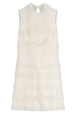 Silk Sheath with Sheer Eyelet Trim by Red Valentino