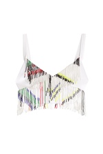 Cropped Top with Bead Embellished Fringe by Preen