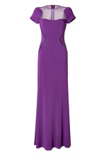 Sheer Panel Gown in Royal Purple by Elie Saab