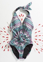 Beach Party Hostess One-Piece Swimsuit in Kaleidoscope by MB - Kenneth Cole NY