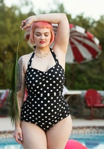 Beach Blanket Bingo One-Piece Swimsuit In Forest by Coral and Jade Apparel