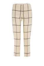 Windowpane Silk Blend Pants by Chloe