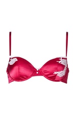 Silk Contour Balconette Bra in Red/Cream by Heidi Klum