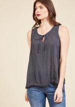 Think Tanka Sleeveless Top in Charcoal by East End Apparels