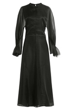 Silk Satin Dress with Chiffon Sleeves by Emilia Wickstead