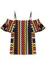 Printed Off-the-Shoulder SatinTop by MSGM