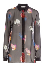 Printed Silk Chiffon Blouse by Marco de Vincenzo