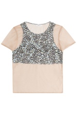 Tulle T-Shirt with Printed Insert by Julien David