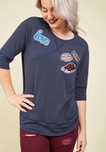 Patch Course Pullover by Hello Miss