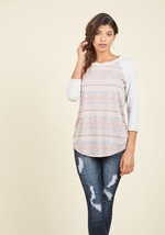 Swing, Pattern, Pattern Knit Top in Stripe Medley by Downeast Basics