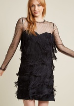 Hell Bunny Fab Fringe Long Sleeve Dress by Hell Bunny