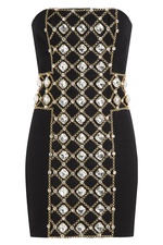 Jewel Embellished Strapless Dress by Balmain