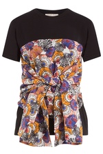 Cotton T-Shirt with Printed and Draped Detail by Emilio Pucci