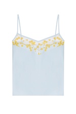 Crepe Tank Top with Floral Embroidery by Carven