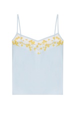 Crepe Tank Top with Floral Embroidery by Carven