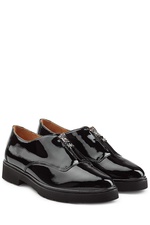 Patent Leather Panel Platform Ankle Boots with Chain Heel by MICHAEL Michael Kors