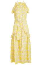 Printed Halter Dress with Ruffles by Borgo de Nor