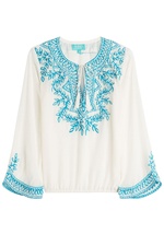 Beaded Silk Top by Taj