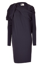 Dark Blue Draped Jersey Dress by Lanvin