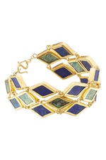 Gold Plated Silver Bracelet with Chrysocolla by Pippa Small