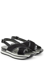Platform Sandals with Leather and Suede by Hogan