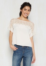 Girls' Night Outgoing Lace Top in Blanche by Appareline Inc