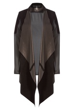 Suede and Leather Jacket with Sheer Back by SLY010