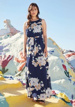 You're Flowing Places Maxi Dress in Navy Blooms by Liza Luxe Collection