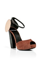 Suede Block Heel Sandal by Pierre Hardy