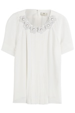 Floral Embellished Crepe Sable Blouse by Fendi