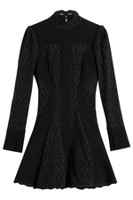Cotton-Wool Mini Dress with Lace by Alexander McQueen