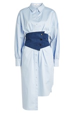 Cotton Poplin Corset Shirt Dress by Tibi